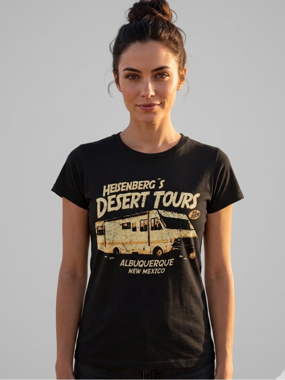 BREAKING BAD Heisenberg's Desert Tours Graphic Tee L 18.5” p2p Black GUC